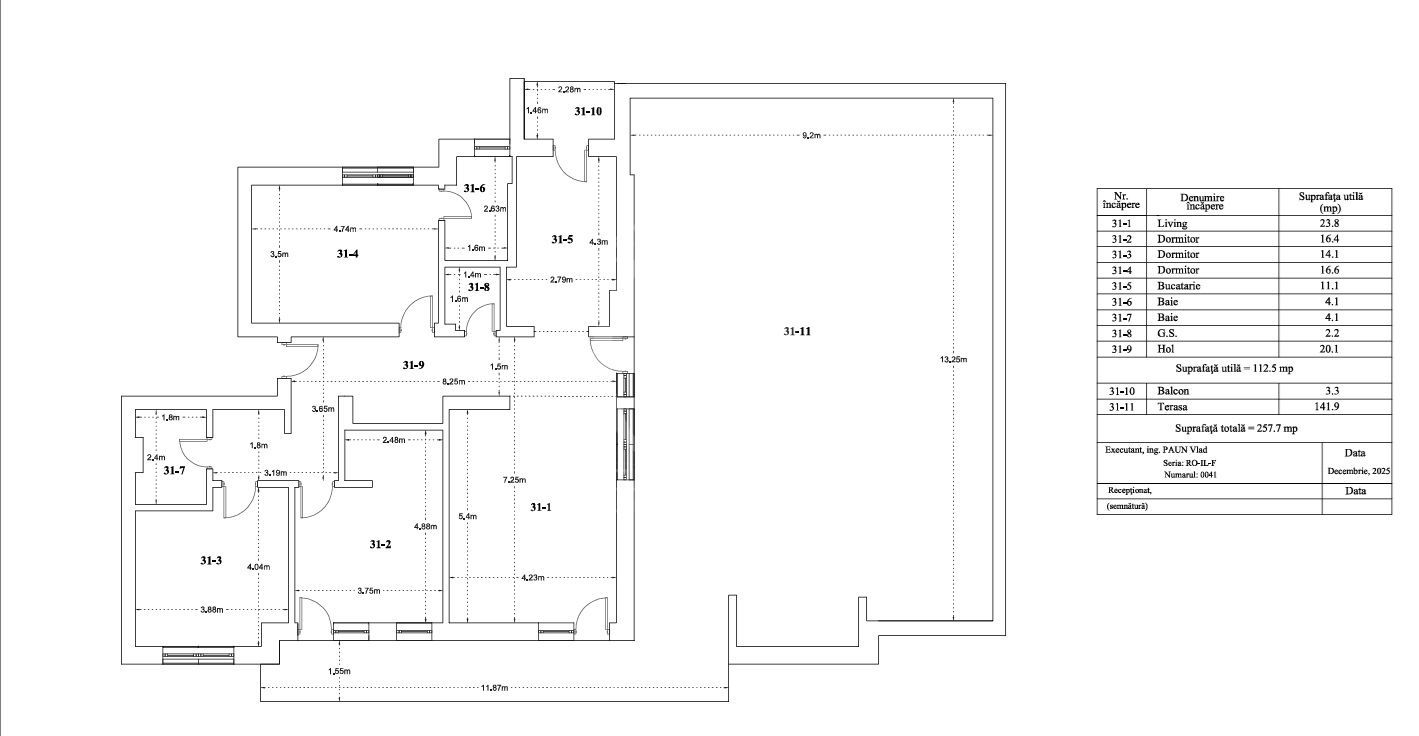 Apartament 4 camere cu Terasa 142mp-Finalizat-Theodor Pallady - Schiță 2