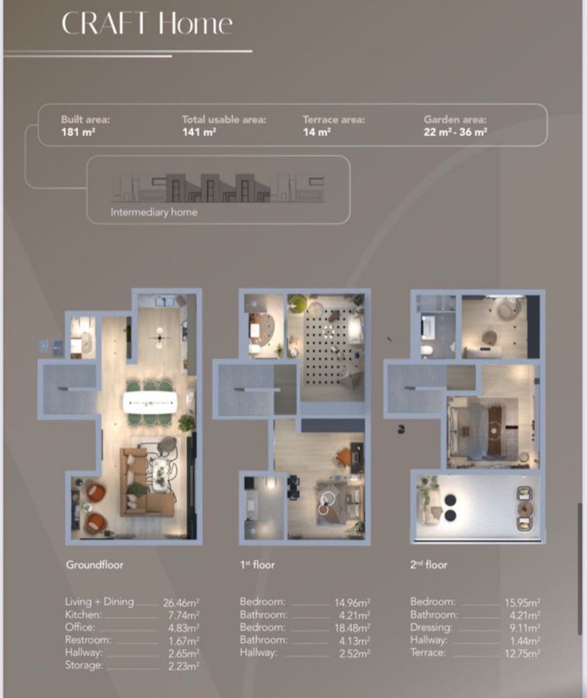 Vila moderna (capat) 4 camere + birou, complex nou | Pipera - Poză 7