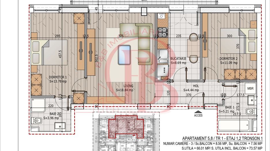 Apartament 3 camere Pallady | Pret Credit Ipotecar Avans 15% - Schiță 9