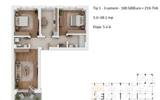Apartamente 3 camere + Duplex | PLATINUM RESIDENCE Faza 3 - 2026 - Poză 4