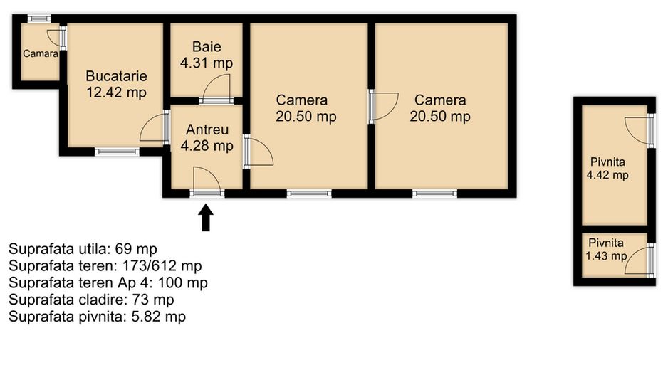 0 % comision ! 2 camere 69 mp, strada Somesului-zona Scala Center - Poză 9