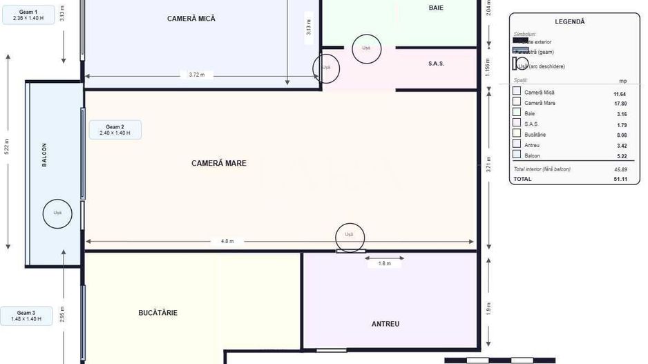 Apartament cu 2 camere, complet renovat, aproape de faleza Someșului. - Poză 1