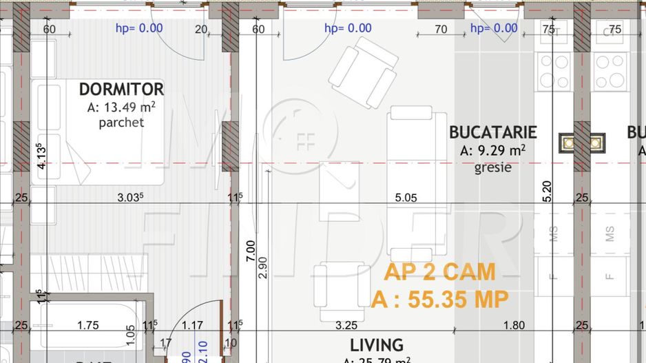 Vanzare 2 camere Floresti, etaj intermediar zona Eroilor - Poză 2