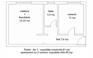 Ultracentral Mantuleasa Universiate 2 Camere - Schiță 2