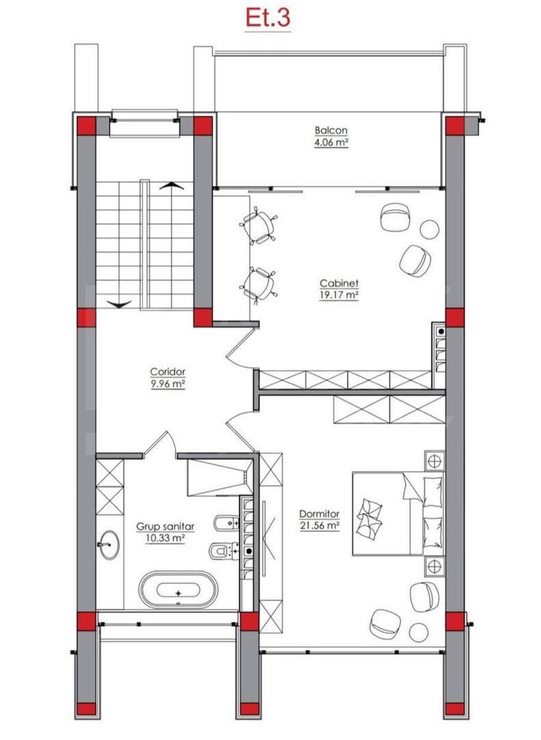 Vânzare, townhouse, 3 nivele, 6 camere, str. Salcîmilor, com. Stăuceni - Poză 14