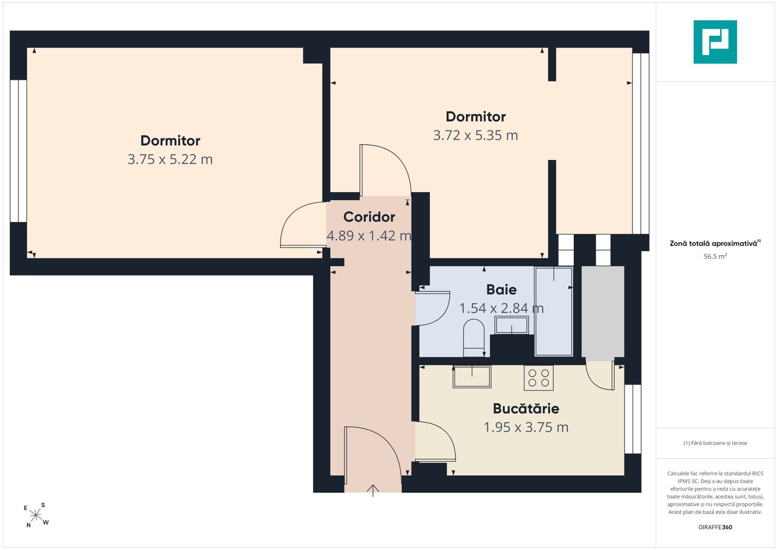 Apartament cu două camere, decomandat Lipova - Poză 9