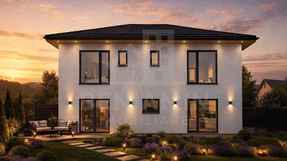 Casa-5 camere-P+1+P-147mp utili-600mp teren-Utilitati-Sanpetru - Poză 2