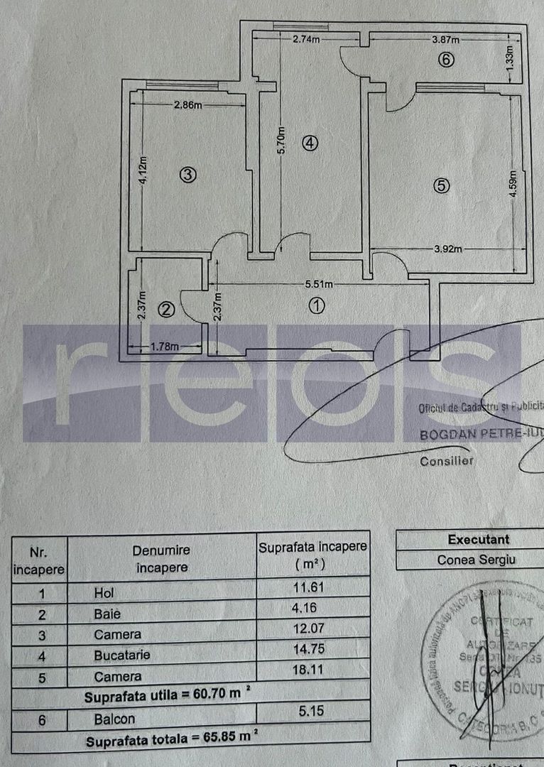 DE VANZARE 2 CAMERE DECOMANDAT | CARTIER LATIN | PARCARE | ETAJ 1 - Schiță 7