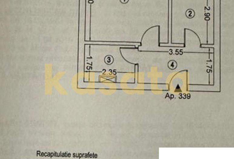 Garsonieră 🏢 | Plaza Residence Faza 4 📍 | Parter ⬇️ | Vedere spre pa - Schiță 12