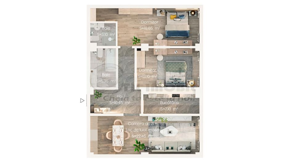 Apartament 3 camere - 85mp - Poză 1