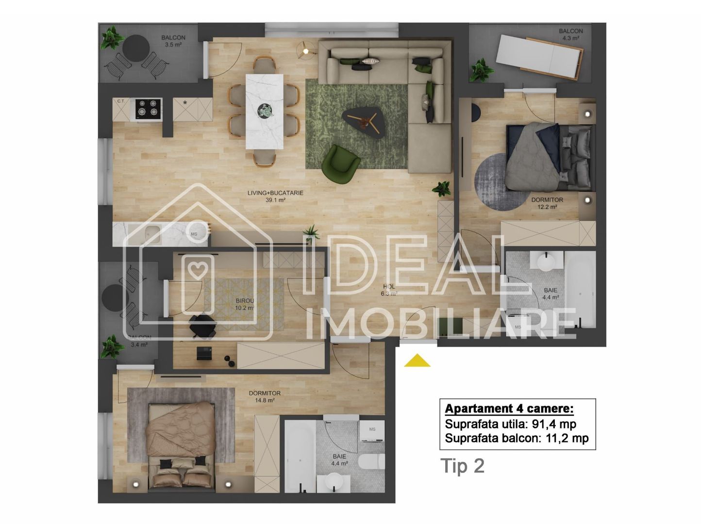 Apartament 4 Camere, zona Doamna Stanca- Comision 0% - Schiță 5