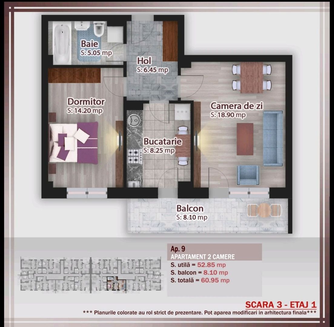 Apartament 2 camere decomandat,Cel mai mic pret, Rezidential Pallady - Poză 4