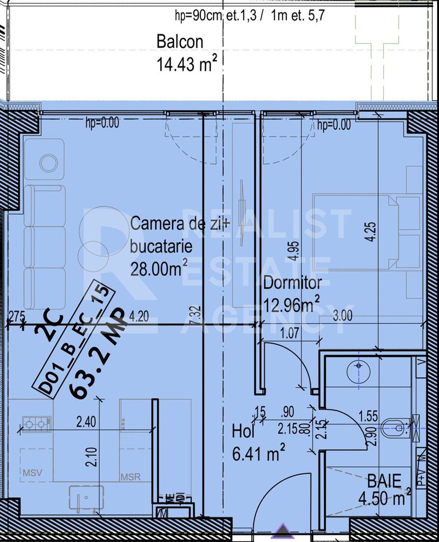 Vanzare, 2 camere,  alaturi de Lac - Schiță 9