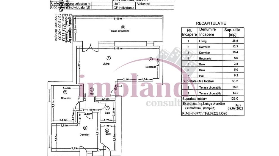 Vanzare - apartament - penthouse 3 camere + 2 terase - Avalon Estate-Pipera - Schiță 15