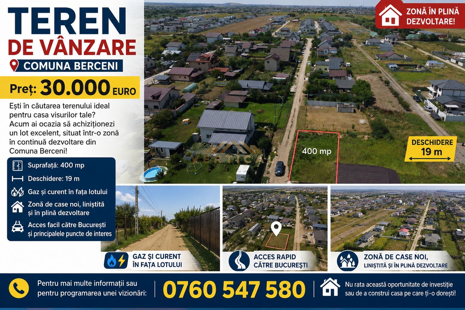 TEREN DE VÂNZARE – COMUNA BERCENI - Poză 2