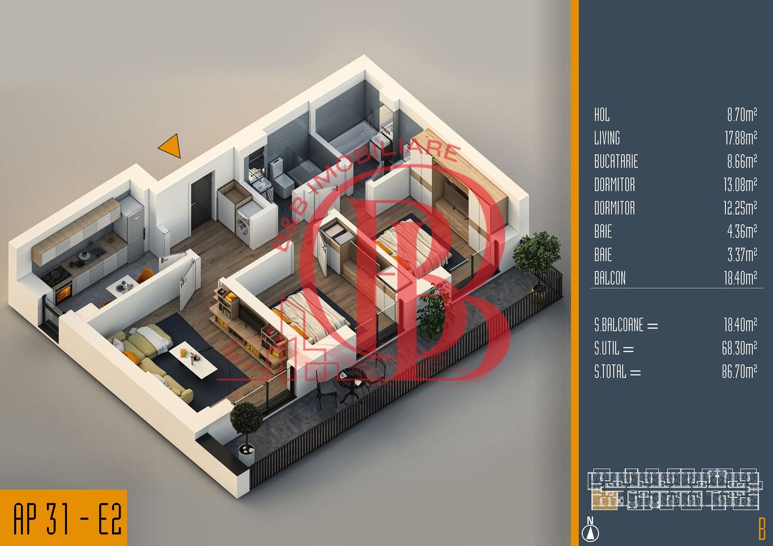 Oferta Lansare 3 camere proiect nou Pallady - Schiță 6