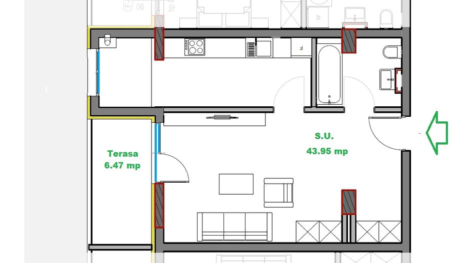 Apartament nou de vanzare 44 mp Soporului Comision 0% - Poză 5
