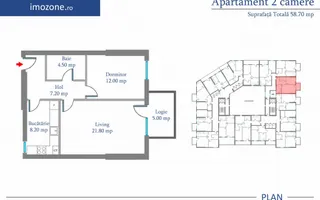 2 Camere, decomandat, 58.7 mp, Bloc Nou, 2 Lifturi, Finalizat, te muti rapid - Poză 19