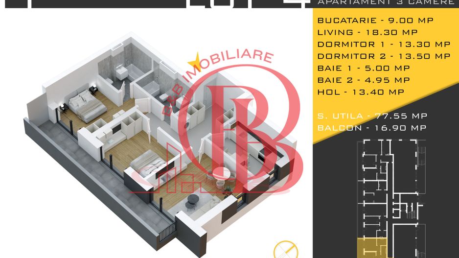 3 camere decomandat Titan Pallady  Metrou Nicolae Teclu - Schiță 11