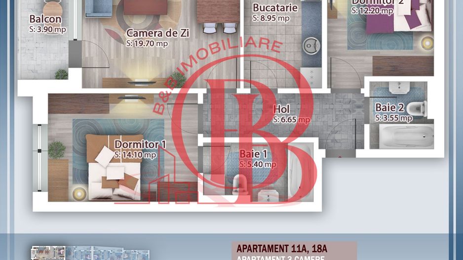 Oferta Lansare 3 camere Titan Pallady incalzire pardoseala - Schiță 11