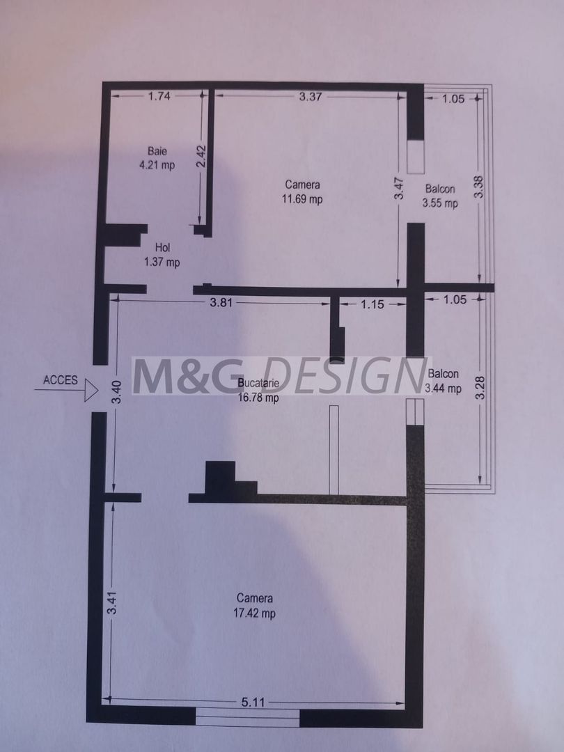 Apartament 2 camere Aradului cu centrala - Poză 8