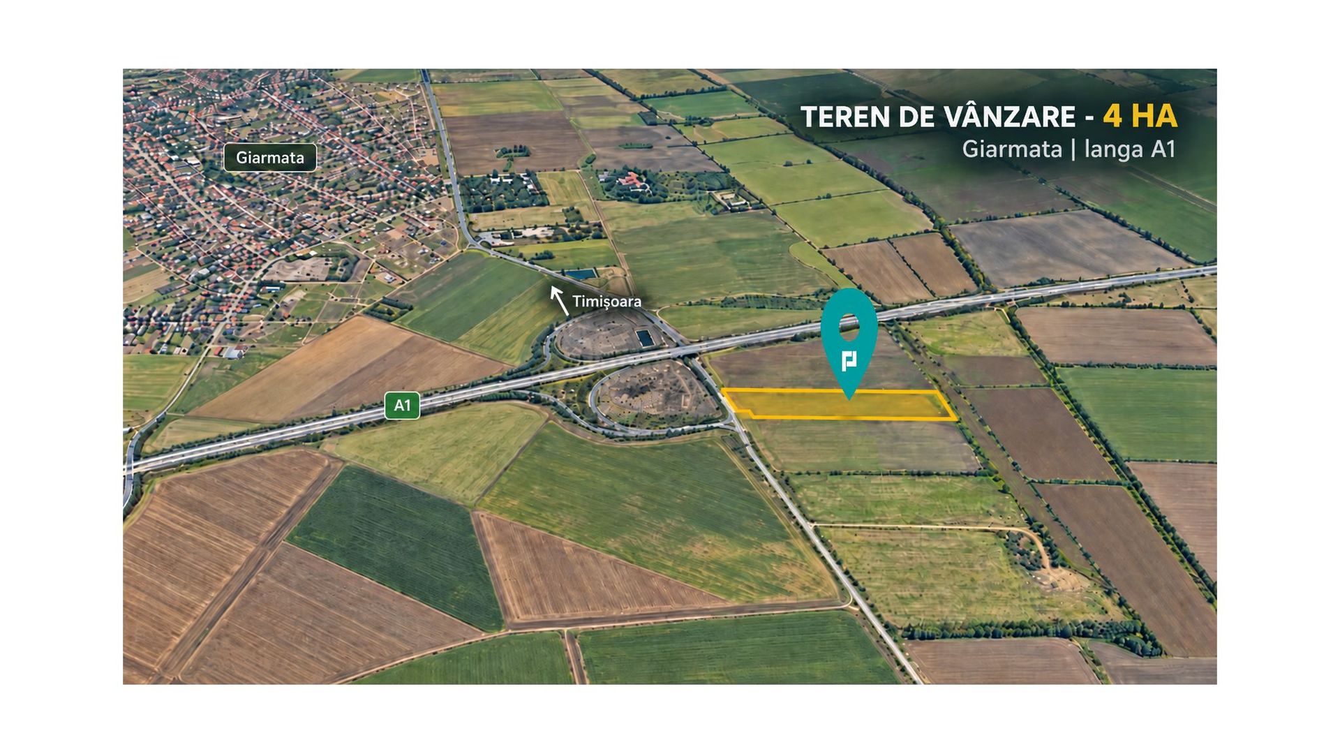 Teren 4 ha – DJ 691 Giarmata | Lângă A1 - Poză 5
