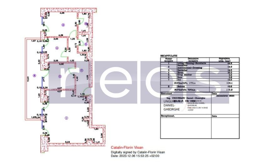 VANZARE APARTAMENT 105MP | CORTINA | 3CAMERE | NEMOBILAT | TERASA 26MP - Schiță 17