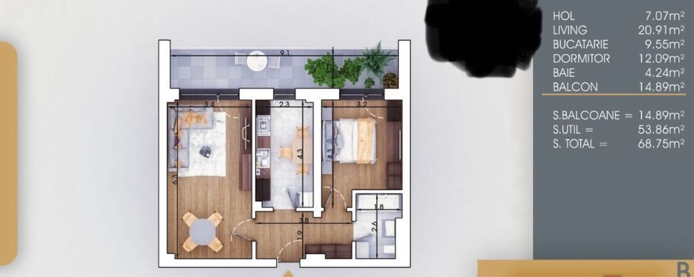 Apartament 2 camere Theodor Pallady / Sofia Sky - Poză 7