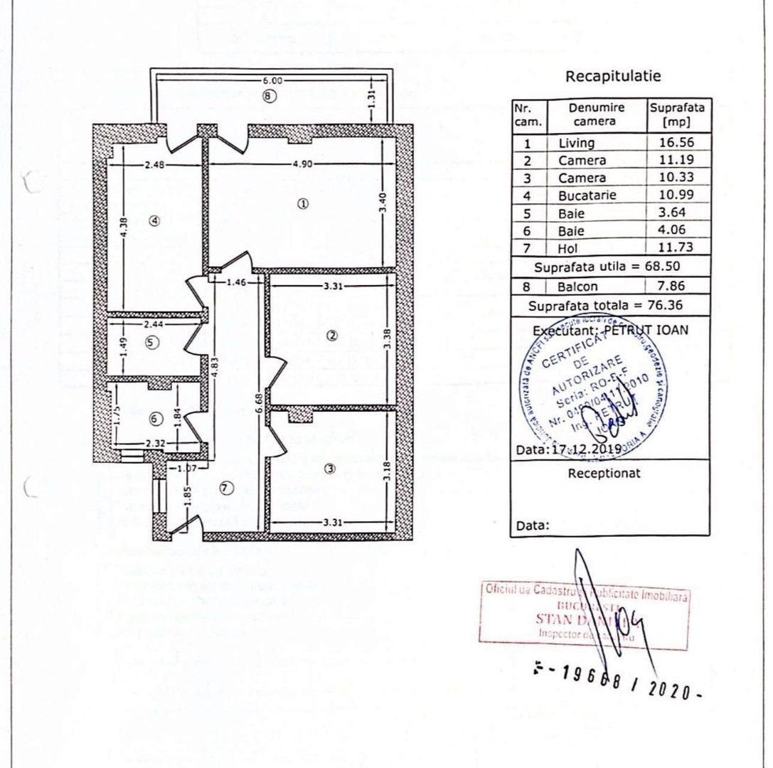 Apartament 3 camere, 69 mp utili, terasă 8 mp, parcare, Pallady - Poză 8