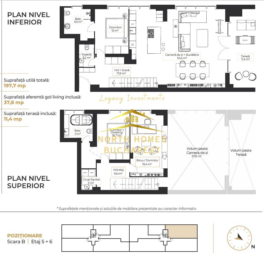 Loft 4 camere, 2 dormitoare si birou, 3 bai, terasa - Zona Floreasca - Poză 24