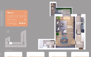 Garsoniera decomandata Liviu Rebreanu Titan Auchan - Schiță 12