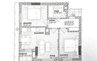 Vânzare, apartament, 2 camere, str. Poștei, Râșcani - Schiță 5