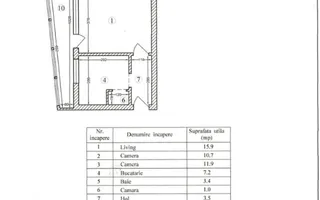 3 Camere – 72MP | Creditabil | 5/8 | Balcon Mare | Crangasi - Schiță 17