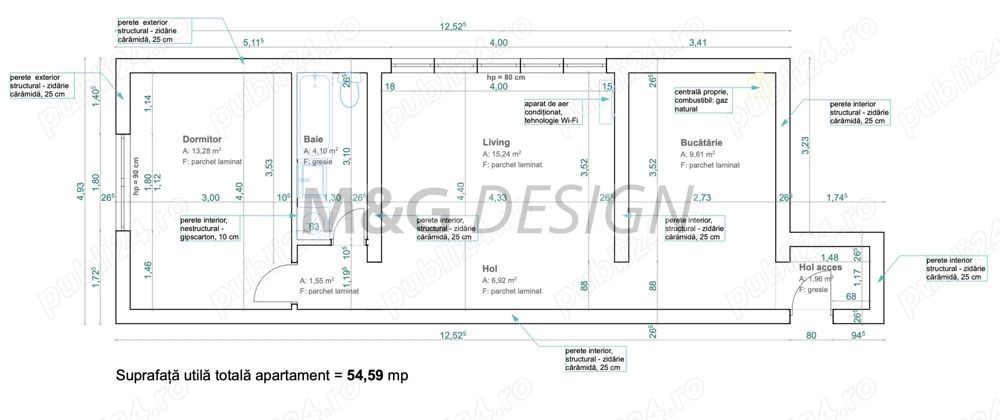 De vanzare apartament 2 camere, zona Dacia, 54mp - Poză 1