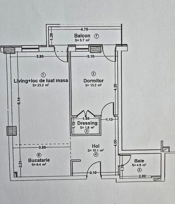 Apartament spaţios cu 2 camere, Cart. Mărăşti, 62 MP - Poză 7