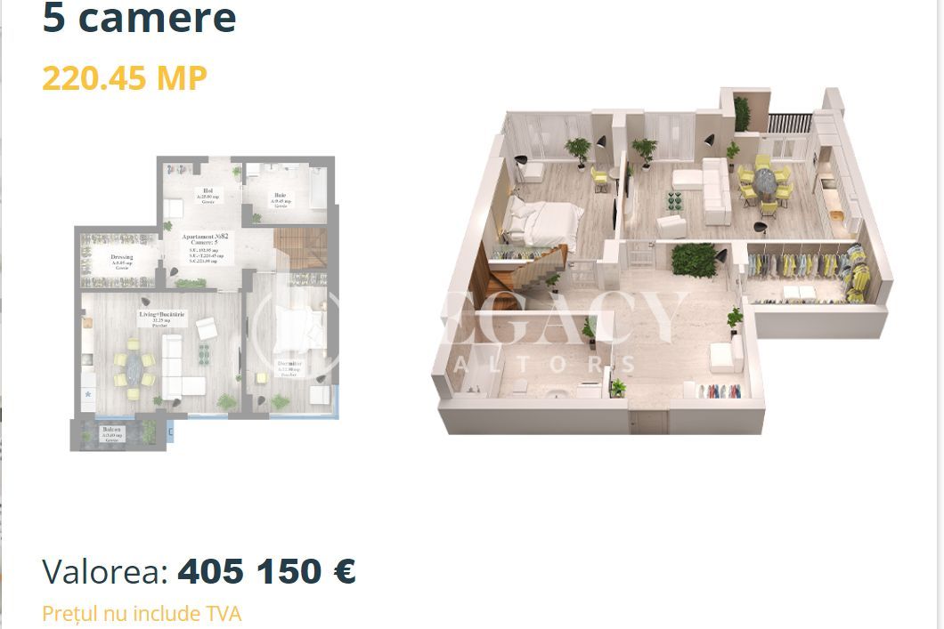 Vânzare - Penthouse zona Copou, 192.95 mp utili + 27.50 mp terasă - Poză 1