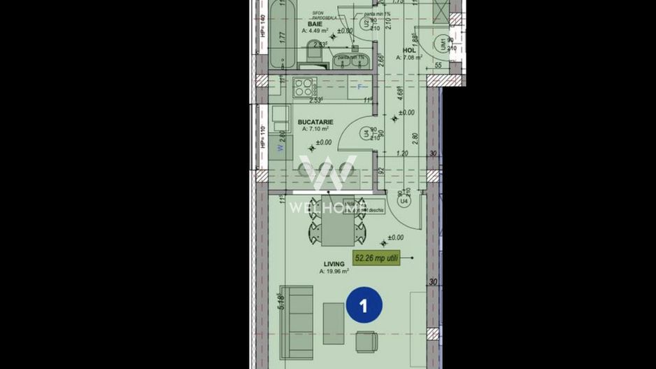 Apartament 2 camere LA CHEIE, Zona VEST, Sibiu - Schiță 7