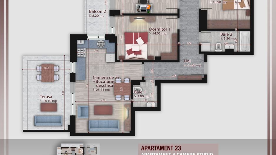 AP. 4CAM.  IN BLOC P+3 AFLAT IN CURS DE FINALIZARE / PALLADY! - Poză 1