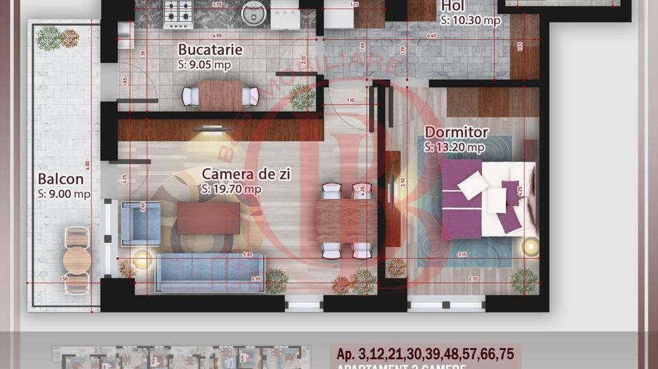2 camere compartimentare ideala Titan Pallady Metrou Nicolae Teclu - Schiță 2