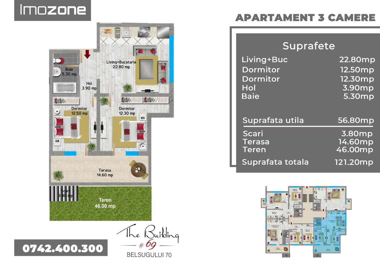 Militari, metrou PACII, zona de case, 3 camere + terasa + teren 46 mp, finalizat - Poză 10