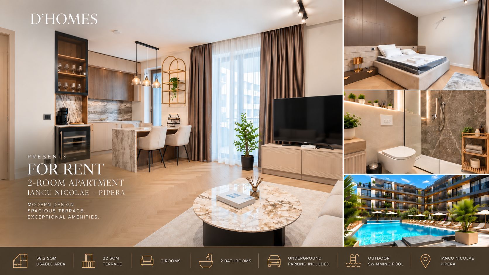 For Rent I Premium 2-Room Apartment | 22 sqm Terrace | Iancu Nicolae - Poză 1