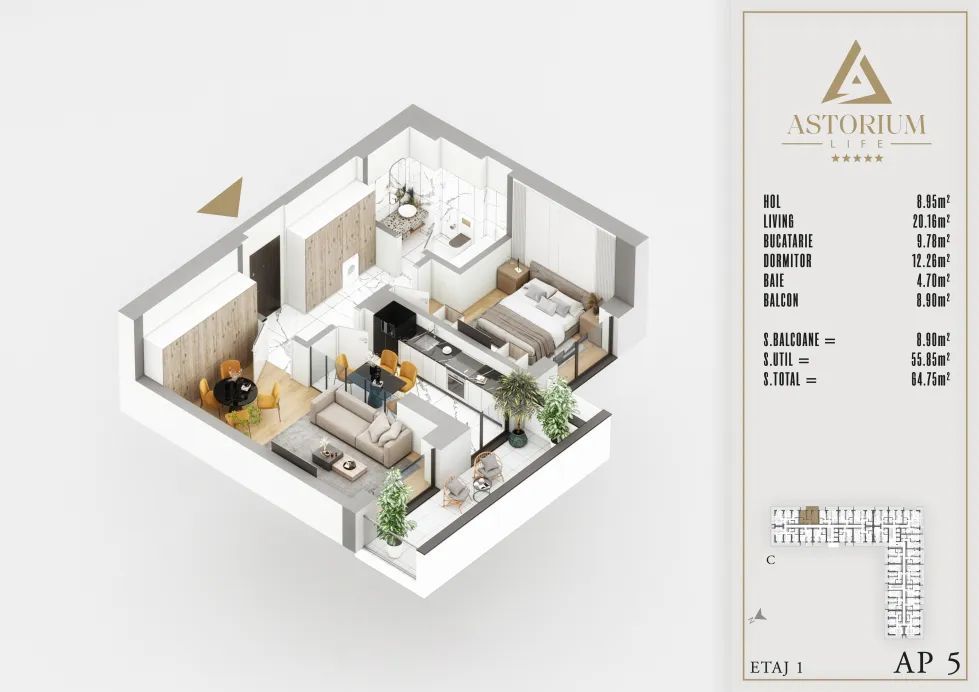 Ap  2 Camere// Izolatie Fonica// Astorium Life /. Comision 0! - Poză 1