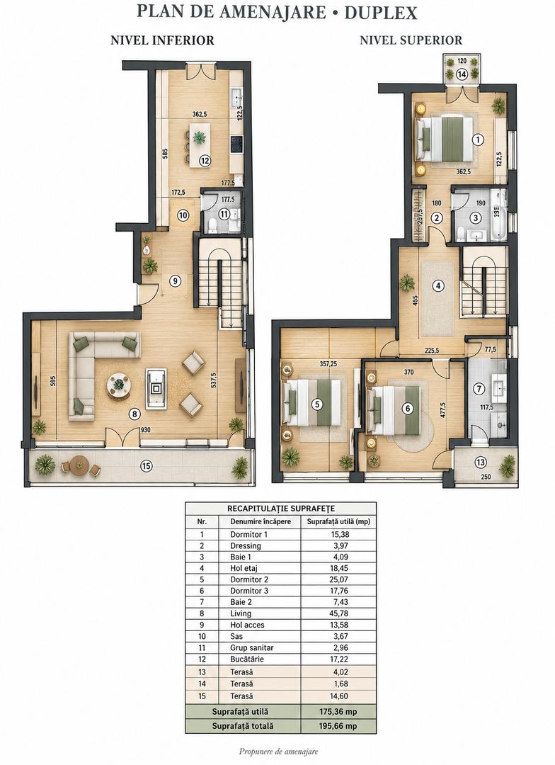 Penthouse duplex cu șemineu, saună și vedere la parcul Carol - Schiță 25