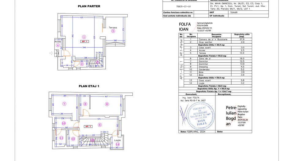 Apartament 1 – 4 camere – 124.7 mp – Terasă – Parter + Etaj 1 - Poză 1