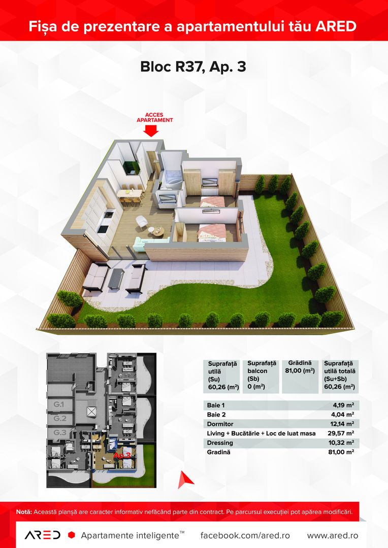 Apartament cu grădină în Cartierul Ared Red 9 - Poză 8