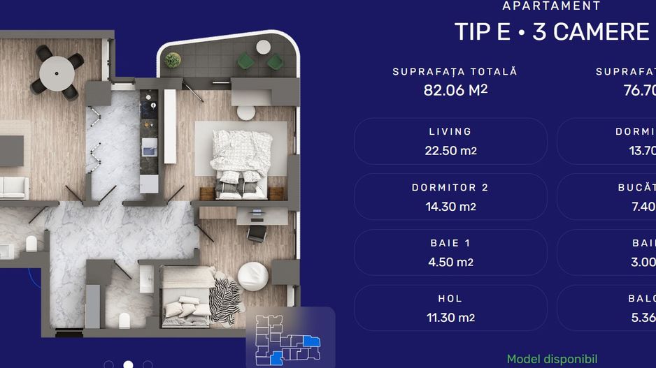 Apartament 3 CD, 82mp - Poză 1