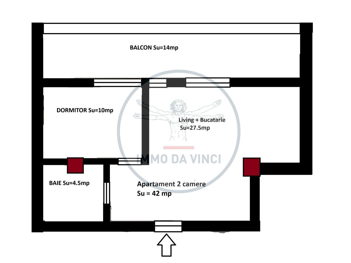 Apartament 2 camere Zona Marasti/Bulgaria - Schiță 14