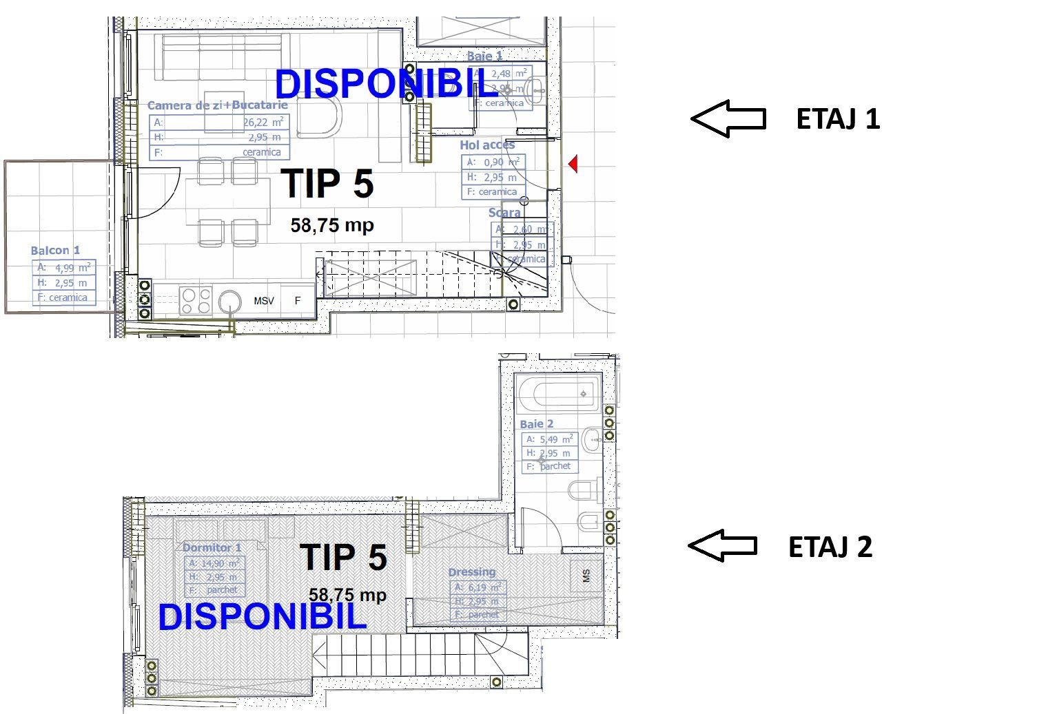 Apartament 2 camere tip studio/ scara interioara, 58 m2, ansamblu Premium - Poză 2