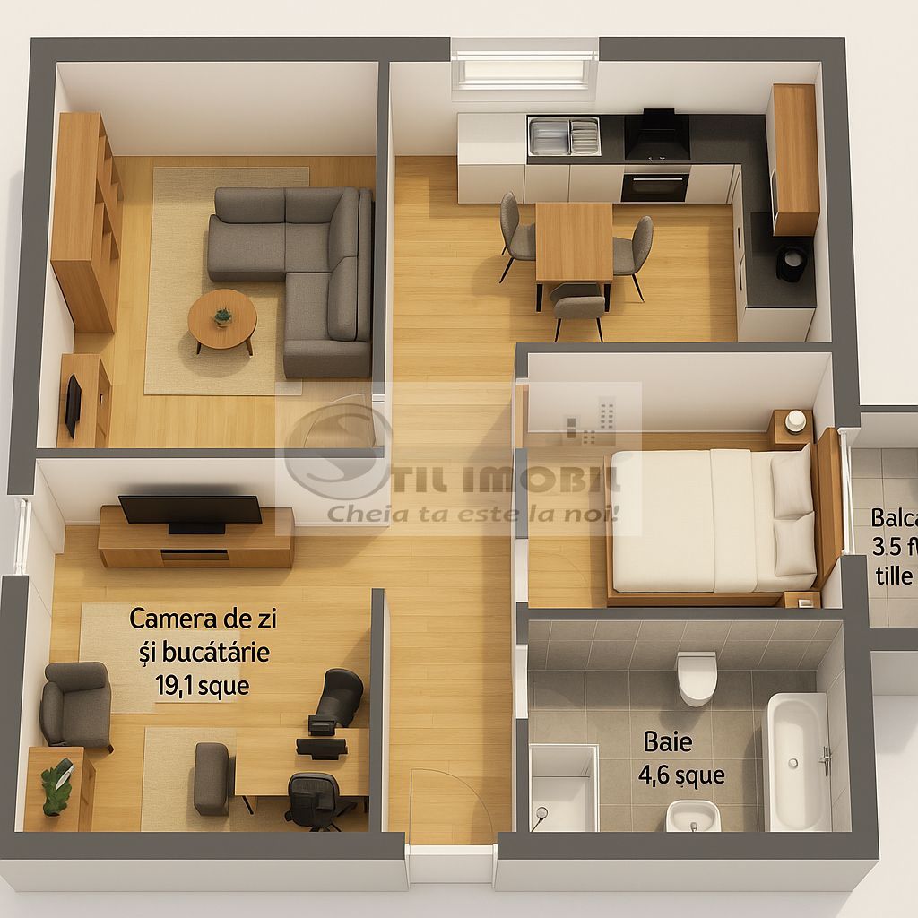 Apartament 2 camere •Finisat modern•Parcare inclusă 0% Comision - Poză 5