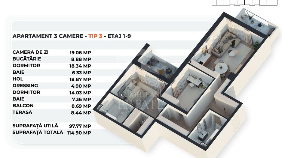 ALEXANDRIEI 152 | 3 CAMERE | 98 MP UTILI | BALCON SI TERASA - Schiță 24